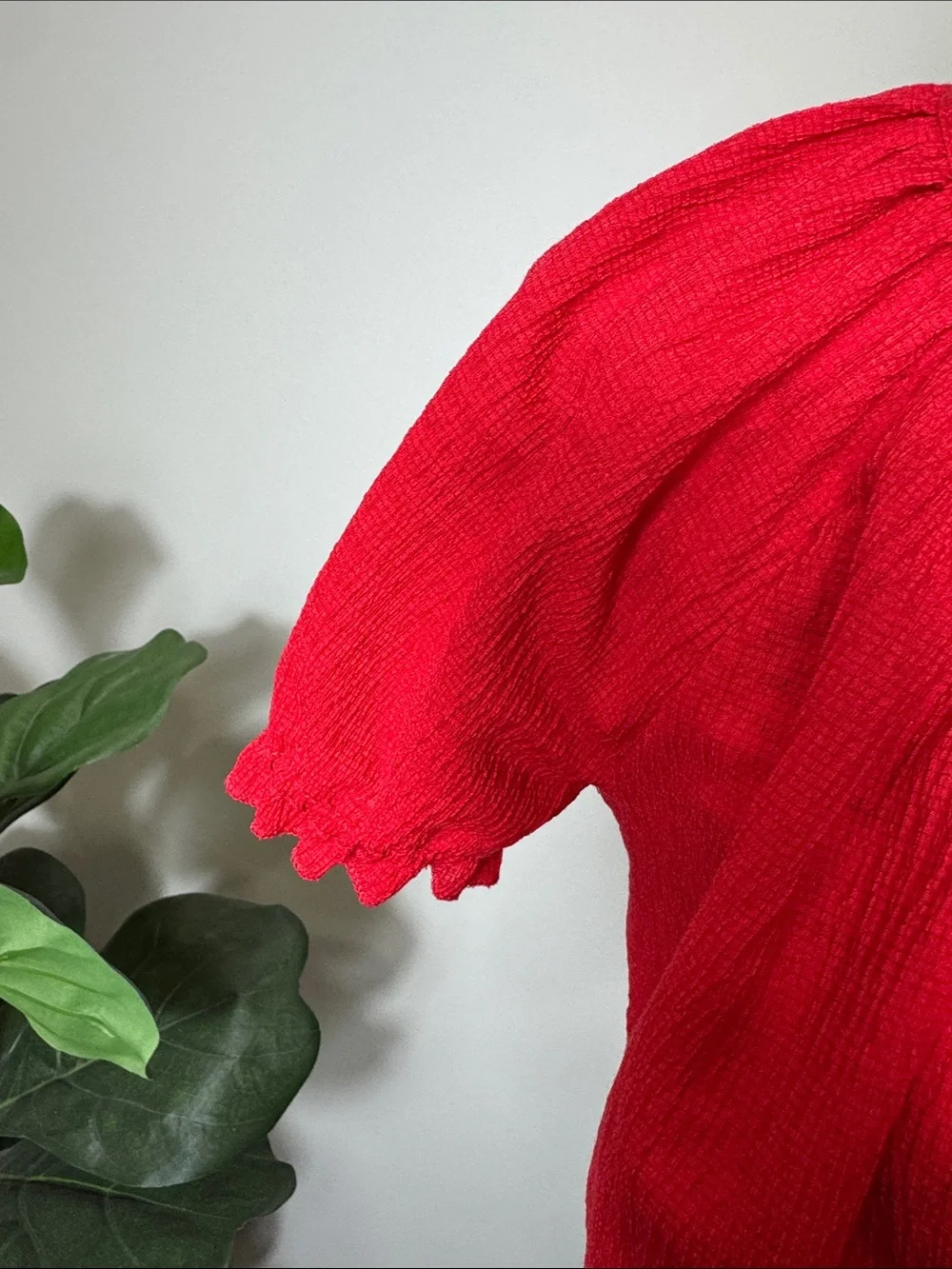 Madewell Red Short-Sleeve Scoop Neck Blouse